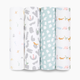 Aden + Anais Essentials Cotton Muslin Swaddles (4 Pack) - Alphabet Animals