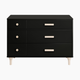 babyletto Lolly 6-Drawer Double Dresser - Black / Washed Natural