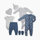 Tiny Kind Head to Toe 7 Piece Set - Happy Elephant, 0-3 M