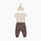 Tiny Kind Outfit 3 Piece Set - Antique White Zebra, 0-3 M