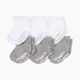Burt's Bees Baby Solid Crew Socks (6 Pack) - Heather Grey/Cloud, 0-3 M