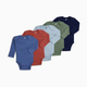 Small Story 5-Pack Long Sleeve Bodysuits - Blue Hues, Newborn