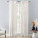 Ricardo Trading Grasscloth Pinch Pleat with Back Tab Pair Window Panel Curtain - White, 50"W X 63"L