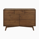 babyletto Palma 7-Drawer Assembled Double Dresser - Natural Walnut