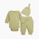 Tiny Kind The Waffle 3-Piece Set - Lt. Olive, 0-3 M
