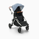 Mockingbird Single Stroller 2.0 - Sky/Windowpane Canopy With Penny Leather
