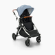 Mockingbird Single Stroller 2.0 - Sky/Windowpane Canopy With Penny Leather