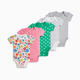 Small Story 5-Pack Short Sleeve Bodysuits Printed - All Over Hearts, 6-9 M