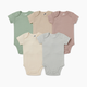 Small Story 5 Pack Short Sleeve Solid Bodysuits - Dusty Neutrals, Newborn