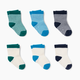 Small Story Crew Socks (6-Pack) - Green/Blue, 0-3 M