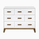 babyletto Scoot 6-Drawer Dresser - White / Natural Walnut