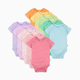 Honest Baby Clothing 10-Pack Organic Cotton Short Sleeve Bodysuits - Rainbow Pinks, 0-3 M, 10