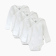 Honest Baby Clothing 3-Pack Organic Cotton Long Sleeve Side Snap Bodysuits - Bright White, 0-3 M