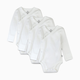 Honest Baby Clothing 3-Pack Organic Cotton Long Sleeve Side Snap Bodysuits - Bright White, 0-3 M
