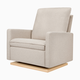 babyletto Cali Pillowback Chair and a Half Glider - Performance Beach Eco-Weave With Light Wood Base