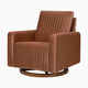 babyletto Poe Channeled Swivel Glider - Rust Velvet With Dark Wood Base