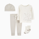 Carter's 4-Piece Outfit Gift Set - Grey/Ivory, 9 M
