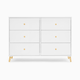 Delta Children Essex 6 Drawer Dresser - Bianca White/Natural