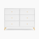 Delta Children Essex 6 Drawer Dresser - Bianca White/Natural
