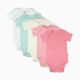 Honest Baby Clothing 5-Pack Organic Cotton Short Sleeve Bodysuits - Strawberry Cream, 0-3 M, 5