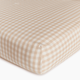 Soundly Percale Organic Crib Sheet - Tan Gingham