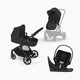 Cybex EOS 5-in-1 Travel System Stroller + Lightweight Aton G Swivel Infant Car Seat - Moon Black/Black Frame