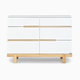 dadada Bliss 6-Drawer Dresser - White/Natural