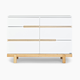 dadada Bliss 6-Drawer Dresser - White/Natural