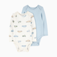 Carter's 2-Pack Long-Sleeve PurelySoft Bodysuits - Blue/Ivory, Newborn