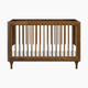 babyletto Lolly 3-in-1 Convertible Crib with Toddler Bed Conversion Kit - Natural Walnut