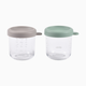 Beaba Glass Baby Food Jars - Sage Green/Gazelle, 8 Oz, 2