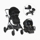 Evenflo Pivot Xpand Modular Travel System with LiteMax Infant Car Seat - Ayrshire Black