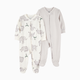 Carter's 2-Way Zip Cotton Sleep & Plays (2 Pack) - Striped Elephant, 3 M