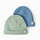 Carter's Little Planet 2-Pack Organic Cotton Rib Caps - Green, 0-3 M