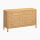 babyletto Swell 6-Drawer Assembled Dresser - Honey