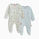 Magnetic Me Organic Cotton Magnetic Footie 2 Pack Bundle - Blue Assorted, Newborn