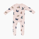 Kyte Baby Printed Zipper Footie - Blush Butterfly, Newborn