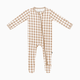 Kyte Baby Printed Zipper Footie - Gingham Bisque, Newborn