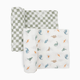Little Unicorn Organic Cotton Muslin Swaddle Blanket 2 Pack - Little Dino
