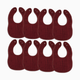 Comfy Cubs Muslin Bibs with Adjustable Snaps (8 Pack) - Wine, 8