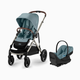 Cybex Gazelle S Stroller + Cloud G Pro Travel System - Taupe Frame/Stormy Blue
