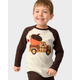 Boys Embroidered Truck Raglan Top - Happy Harvest