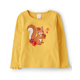 Girls Embroidered Squirrel Top - Happy Harvest