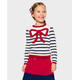 Girls Bow Striped Sweater - Parisian Chic