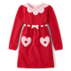 Girls Contrast Heart Sweater Dress - Mini Valentine