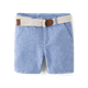 Boys Belted Linen-Blend Chino Shorts