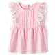 Girls Eyelet Linen-Blend Top