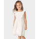 Girls Mommy And Me Eyelet Linen-Blend Flutter Dress