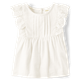 Girls Eyelet Linen-Blend Top