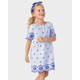 Girls Mommy And Me Eyelet Shift Dress - Bon Voyage